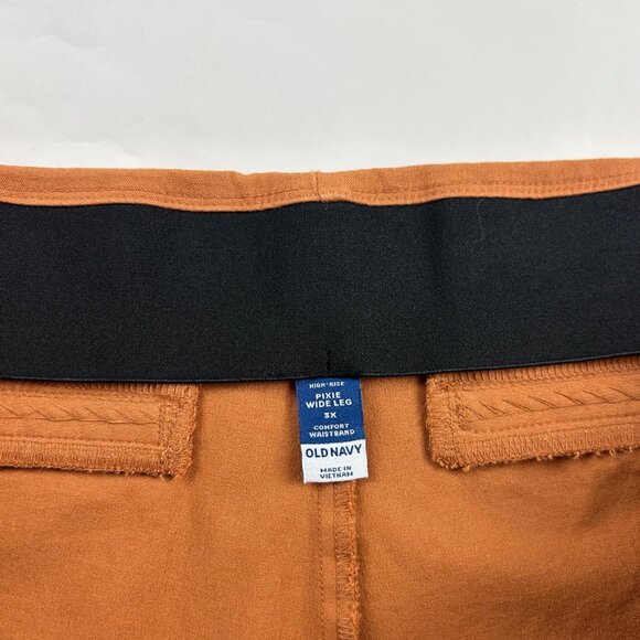 Old Navy Soft Bronze Stretch Canvas High Rise Wide Leg Pixie Pant 3X - Picture 5 of 8